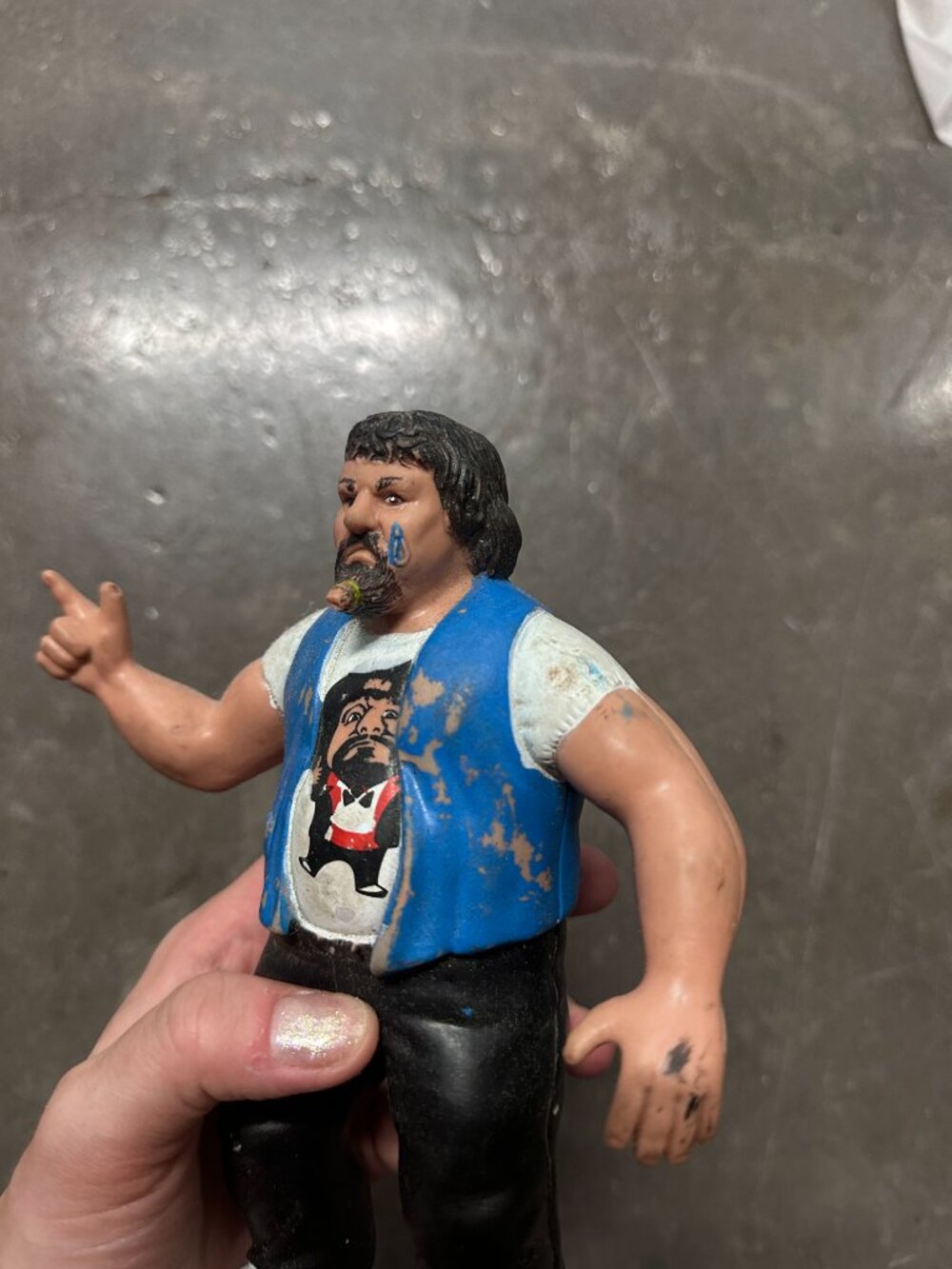 Vintage 1986 WWF LJN Wrestling Superstars Series 3 Capt. Lou Albano With White - Picture 7 of 8